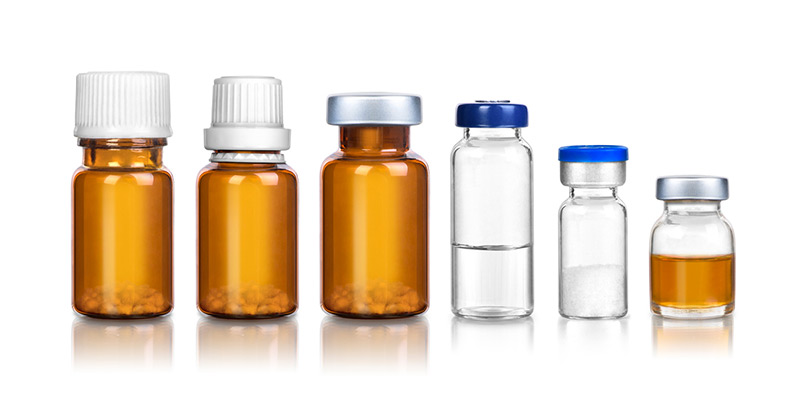 Laboratory sample bottles and vials with screw and crimp caps